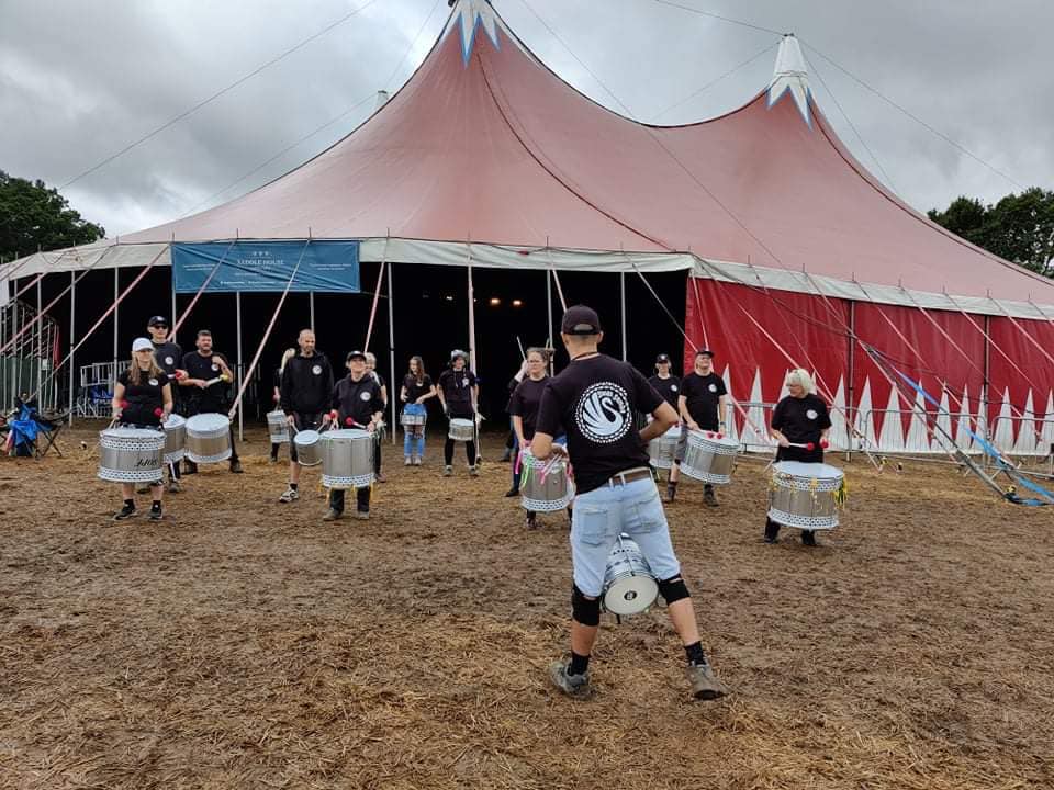 Swan Samba playing at the Wickham Festival 2021